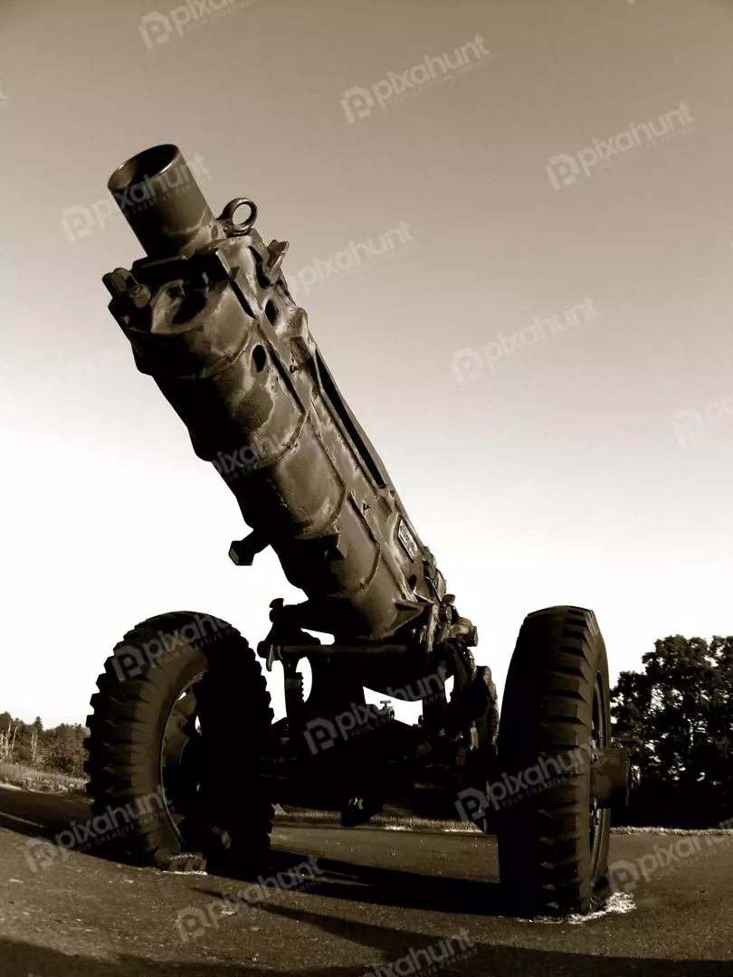 Free Premium Stock Photos Old artillery cannon from second world war in history museum