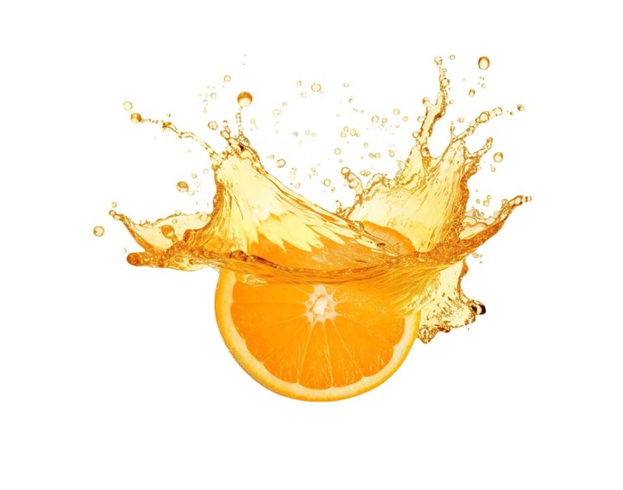 Free Premium PNG Orange juice splash with orange slices