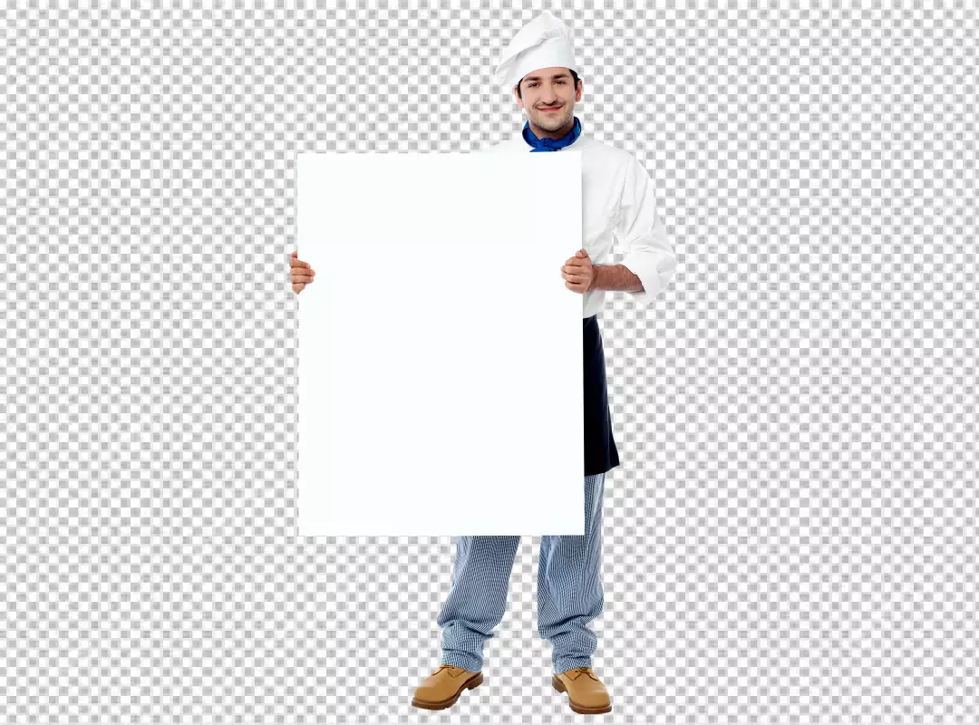 Free Premium PNG Panoramic view of happy male chef with his arm crossed against  transparent background PNG