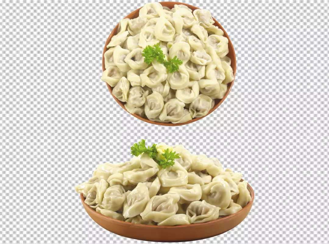 Free Premium PNG Plate of tasty dumplings or momos isolated on transparent background