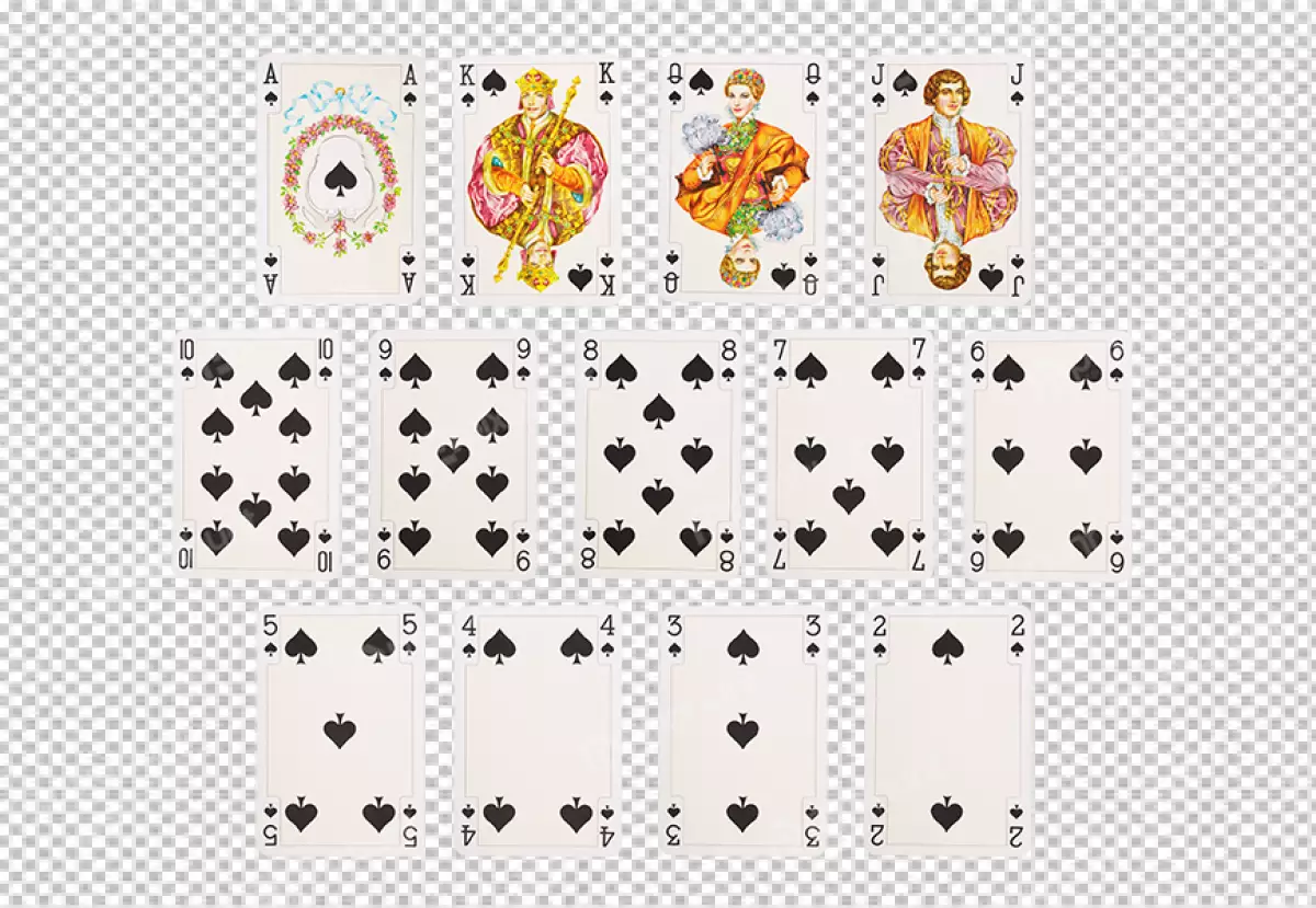 Free Premium PNG Playing cards spades suit set joker and back isolated png