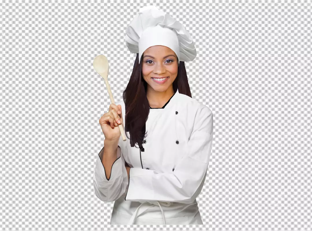 Free Premium PNG Professional chef in white uniform and hat, on transparent background 