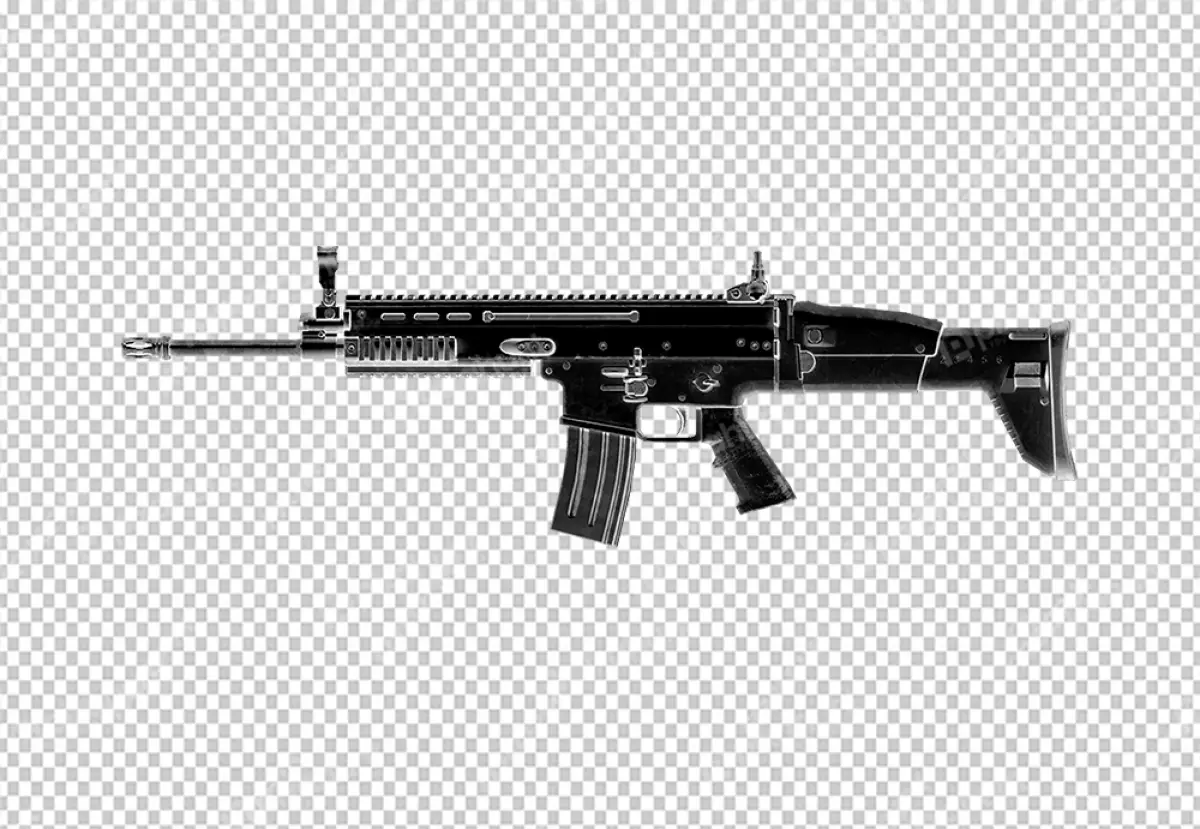 Free Premium PNG PUBG Weapon SCAR-L Rifle Without Color