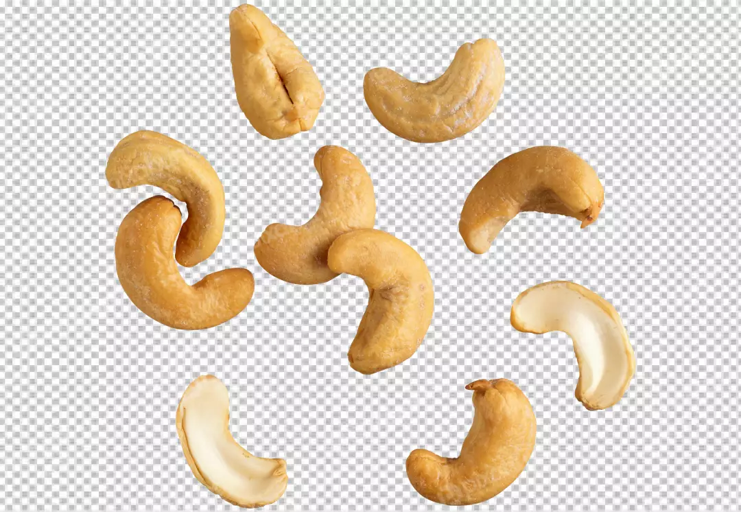 Free Premium PNG Raw cashews nuts in bowl on transparent  background