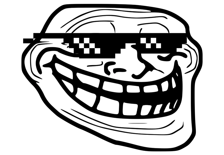 Free Premium PNG Reach people Trollface Internet troll Rage comic Internet meme, frustrated troll face