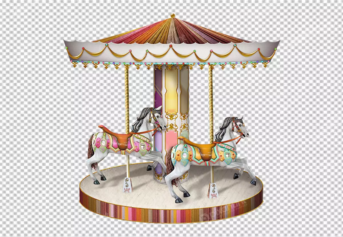 Free Premium PNG Realistic Carousel Isolated transparent background 