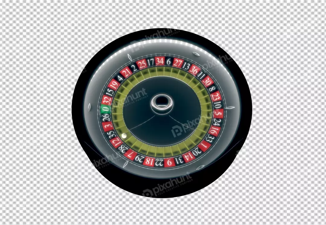 Free Premium PNG realistic casino roulette wheel top view isolated