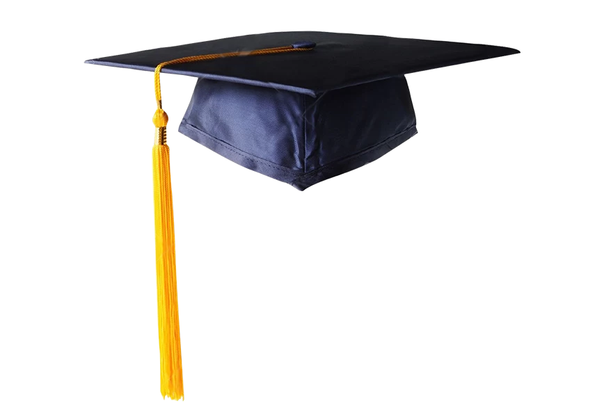 Free Premium PNG Realistic set of black graduation caps