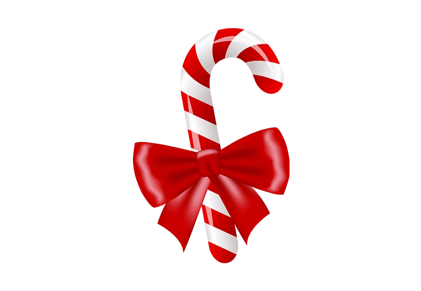 Free Premium PNG Red and white Christmas candy on a transparent surface
