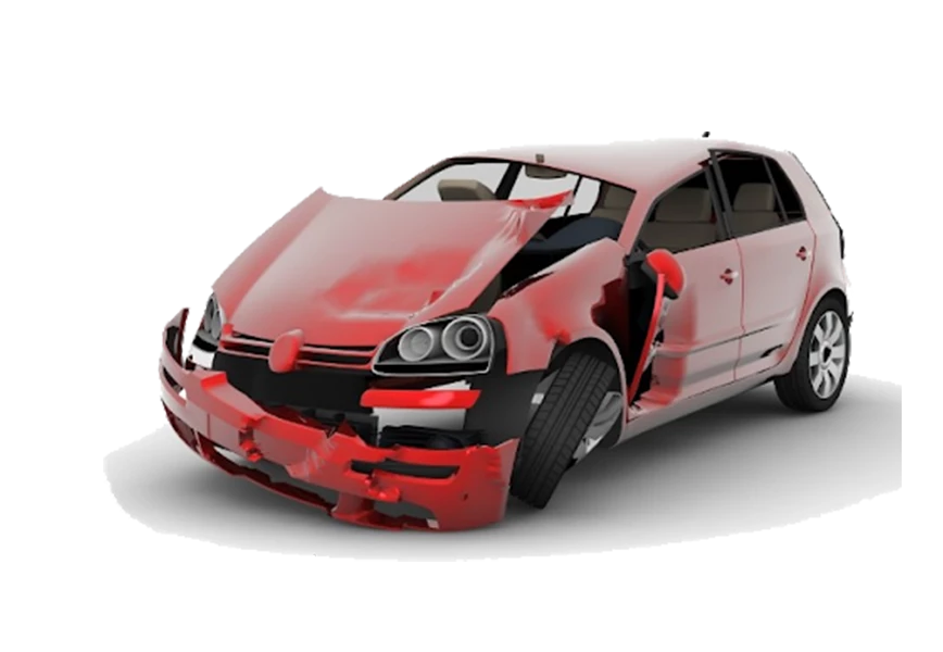 Free Premium PNG Red car fully crash