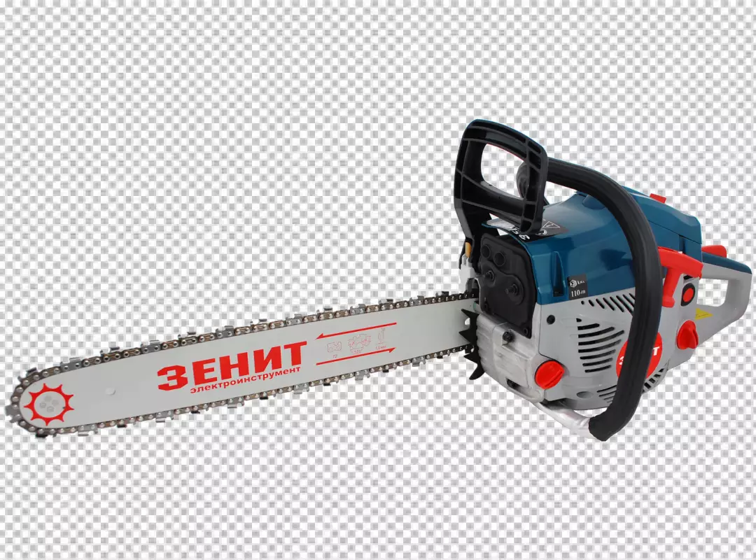 Free Premium PNG Red hand electric chainsaw on transparent background