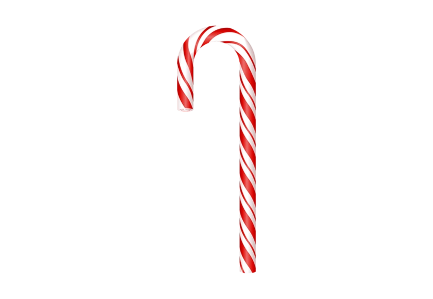 Free Premium PNG Red striped candy cane Xmas traditional sweet delicious or Christmas tree toy decor realistic 3d vector illustration transparent background