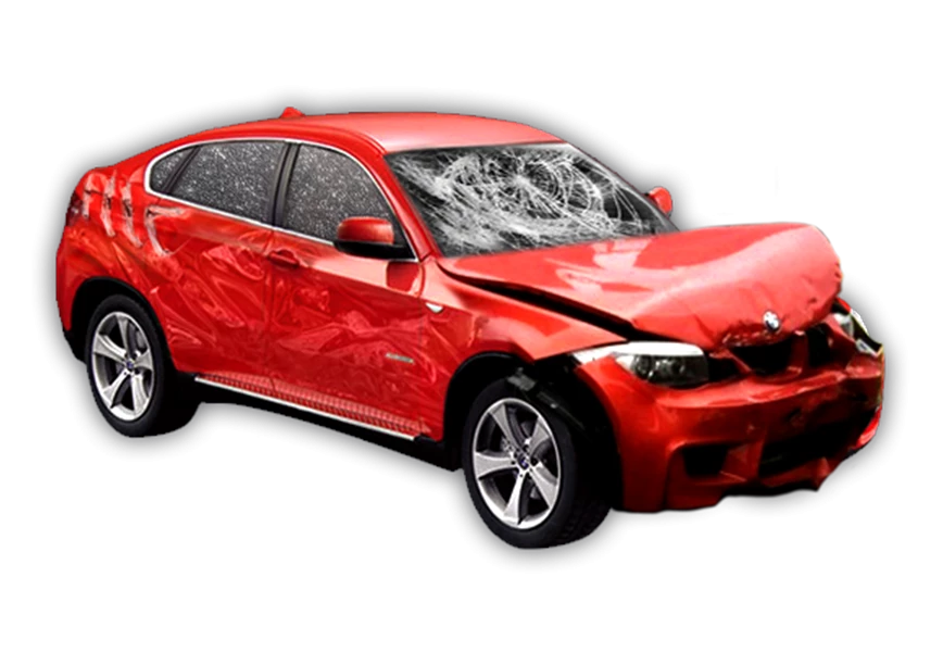 Free Premium PNG Red super car crash front side smash
