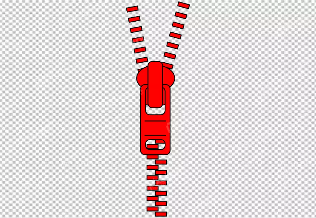 Free Premium PNG Red zipper has small interlocking teeth that are attached to two strips of fabric