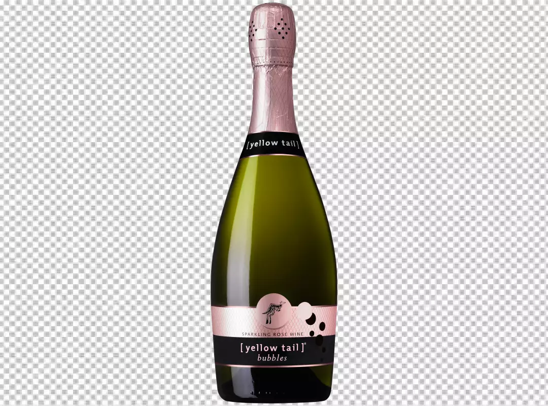 Free Premium PNG Render of champagne bottle with dark green glass White gold wine Golden capsule