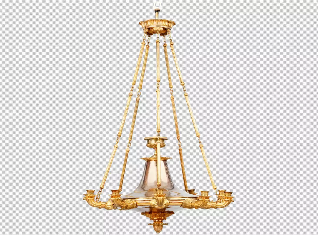 Free Premium PNG Retro chandelier isolated transparent background PNG