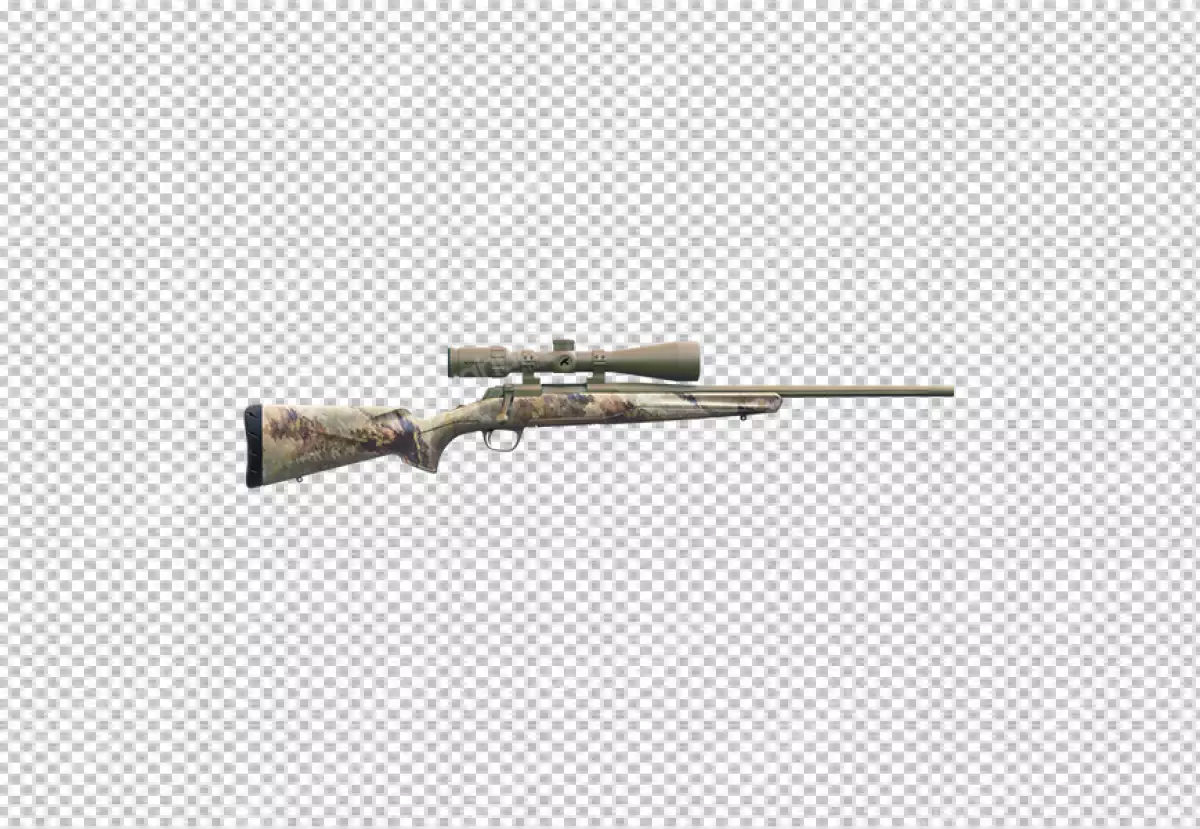 Free Premium PNG Riffle with scope isolated on transparent background