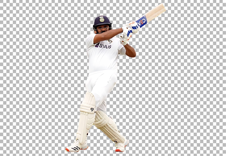 Free Premium PNG Rohit Sharma hits a four as he bats during day one of the cinch Second Test match at Lord\\\'s, London.