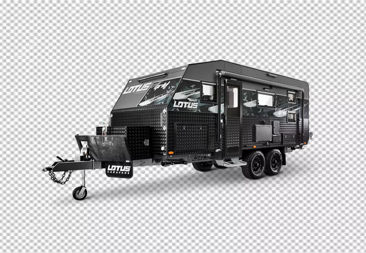 Free Premium PNG RV black color strong  on transparent background