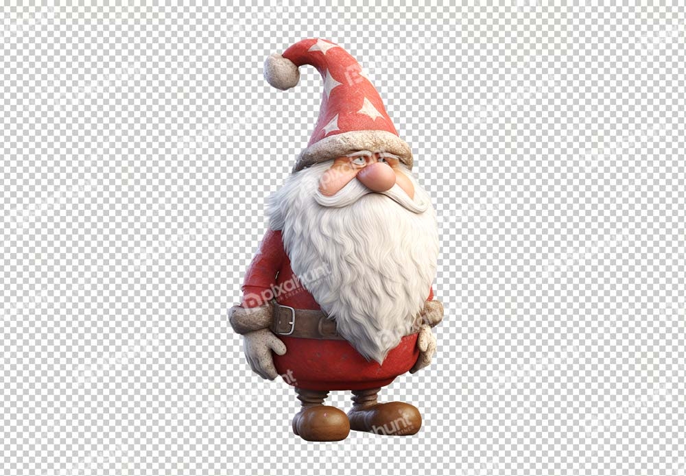 Free Premium PNG Sad Santa Claus Character Retro Christmas Cartoon Design