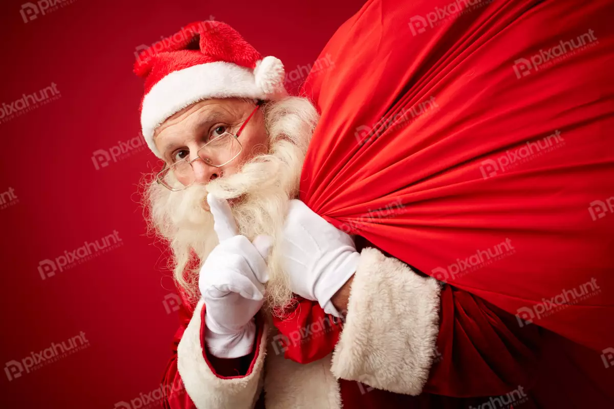 Free Premium Stock Photos Santa claus holding sack with presents