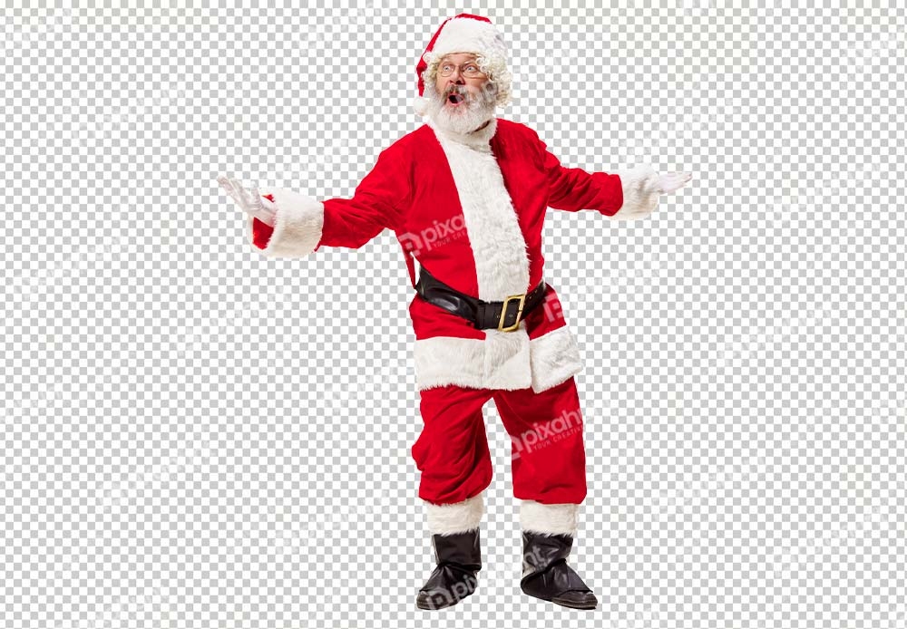 Free Premium PNG Santa claus surprise People | Holly jolly xmas festive santa claus