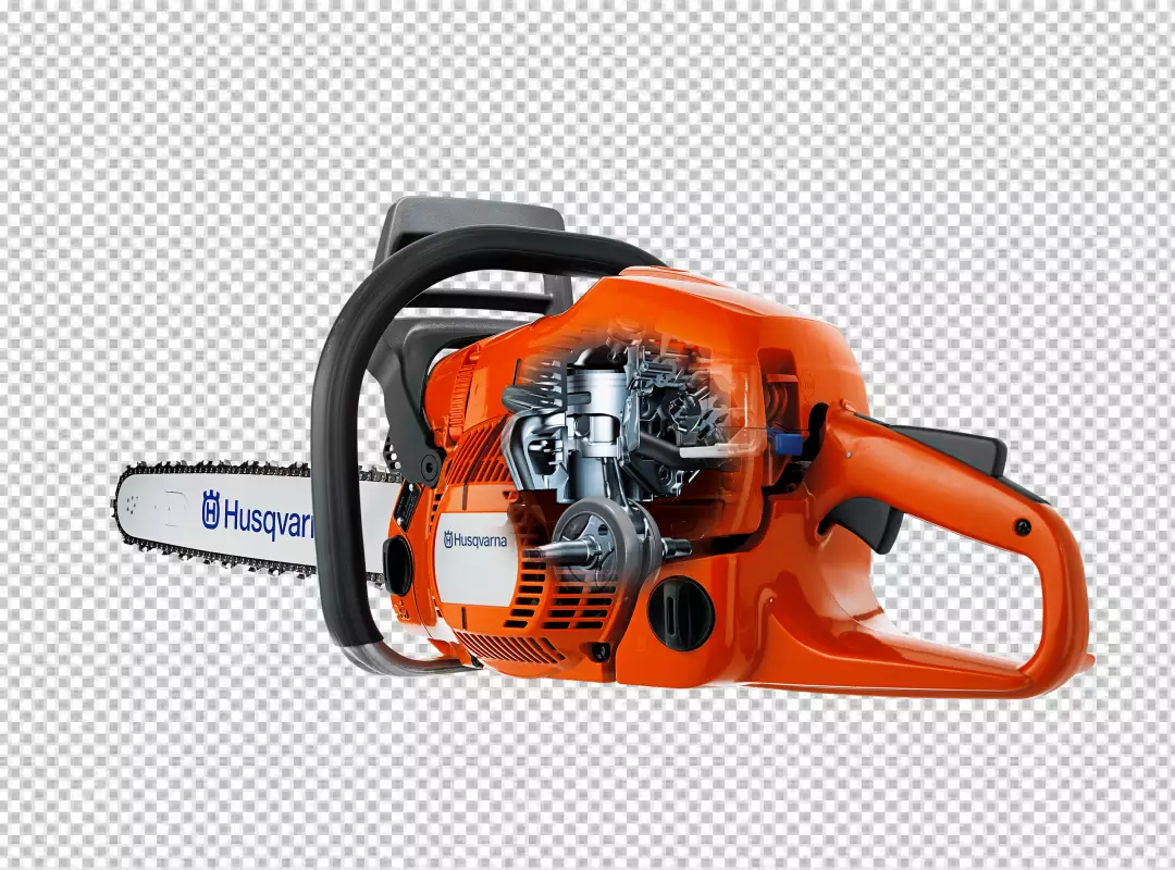 Free Premium PNG Sawyer instrument gas petrol clean modern chainsaw close up png