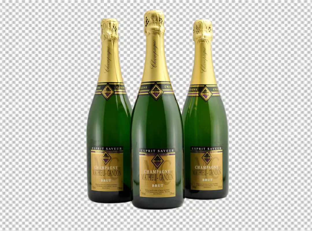 Free Premium PNG Set of different champagne bottle