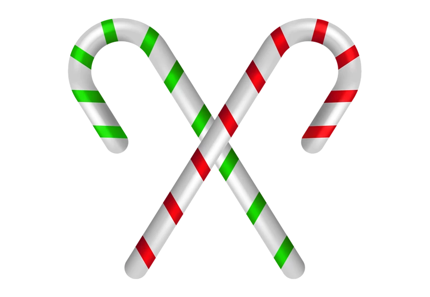 Free Premium PNG Set of realistic christmas candy cane vector illustration isolated transparent background