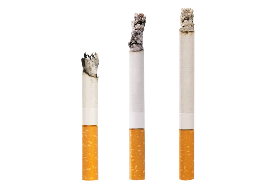 Free Premium PNG Several whole cigarettes and one smoking cigarette on a transparent background surface 