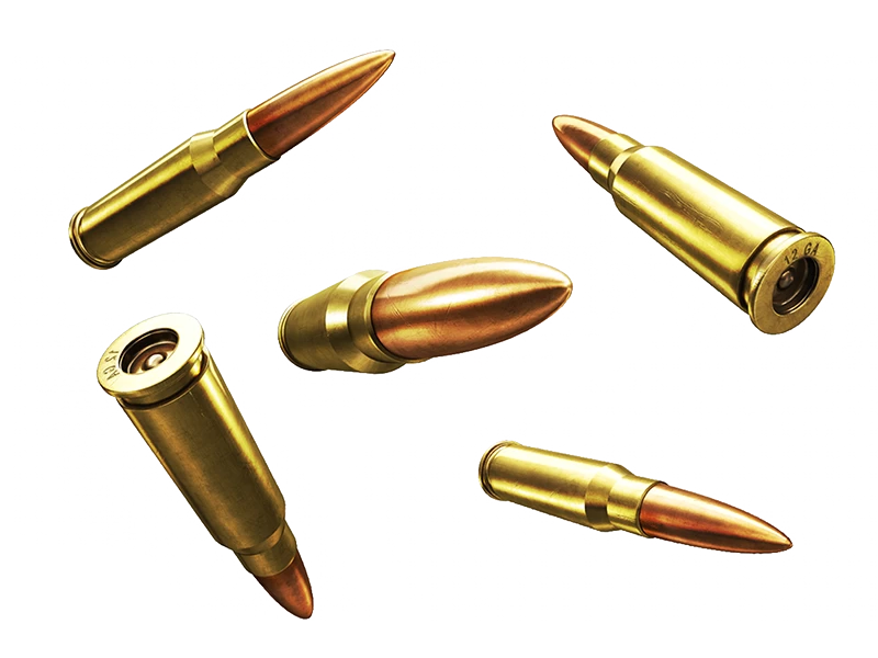 Free Premium PNG Shiny metallic bronze long and short bullets