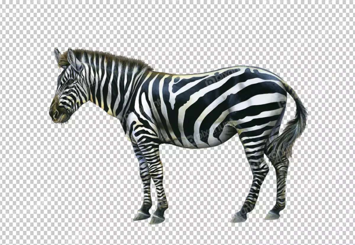 Free Premium PNG side view of a zebra