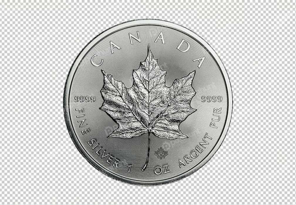 Free Premium PNG Silver Maple Leaf Coin 2018 | Canadian Silver Maple Leaf 1 Oz Common Date