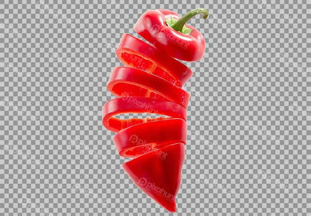 Free Premium PNG Sliced red bell pepper, Bell pepper Food Ceramic knife Pickled pepper