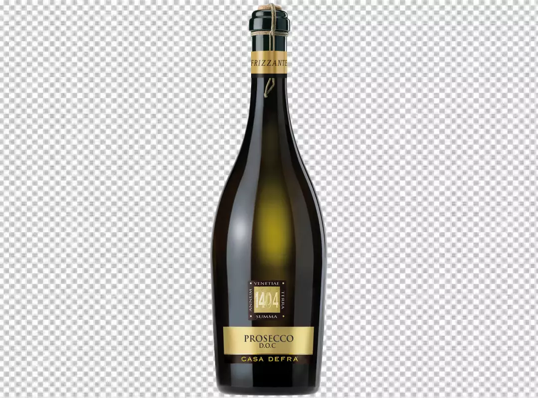 Free Premium PNG Sparkling Bottle in black and golden isolated on transparent background