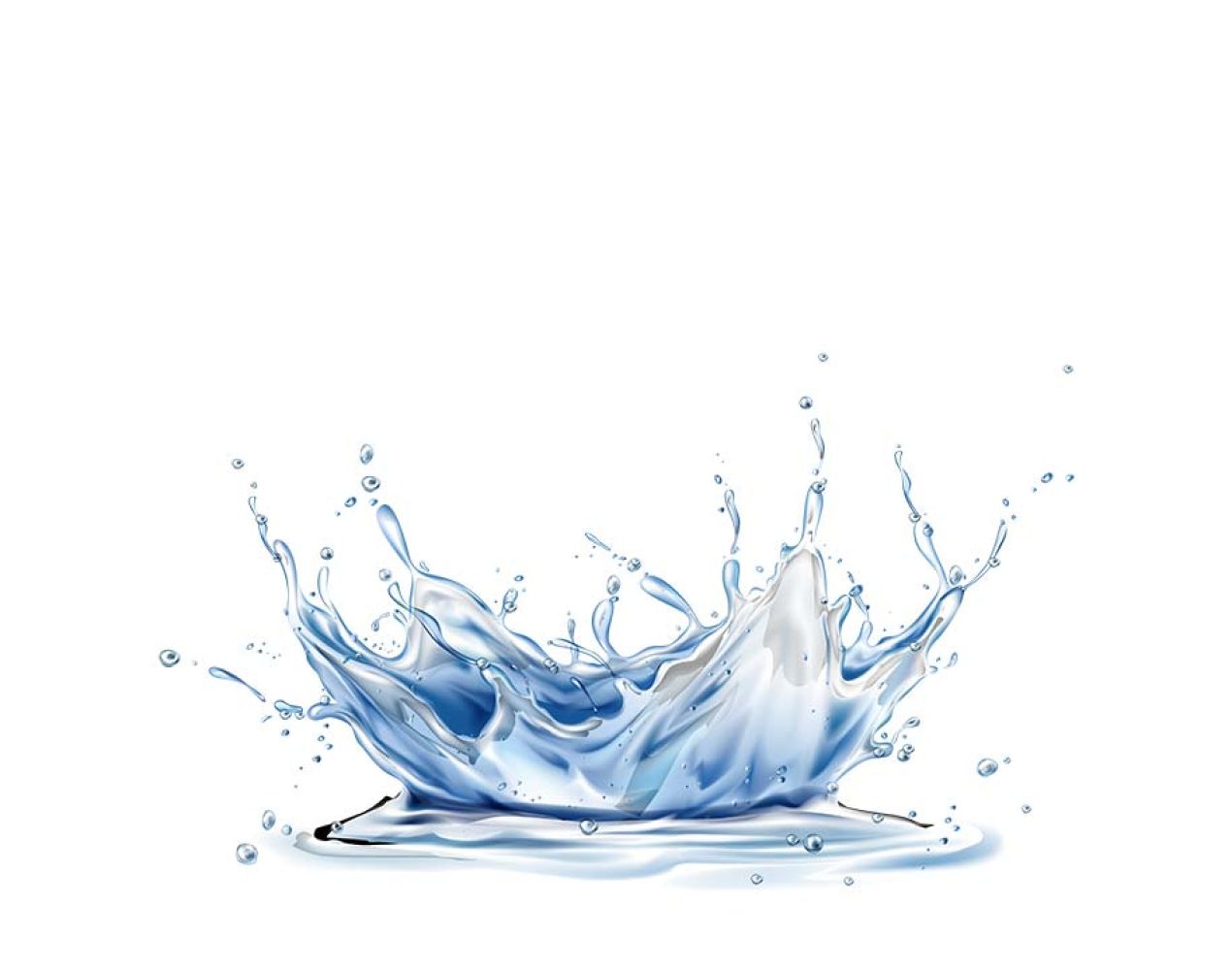 Free Premium PNG Splash on water surface 3d realistic. blue liquid crown, frozen motion with droplets and wave