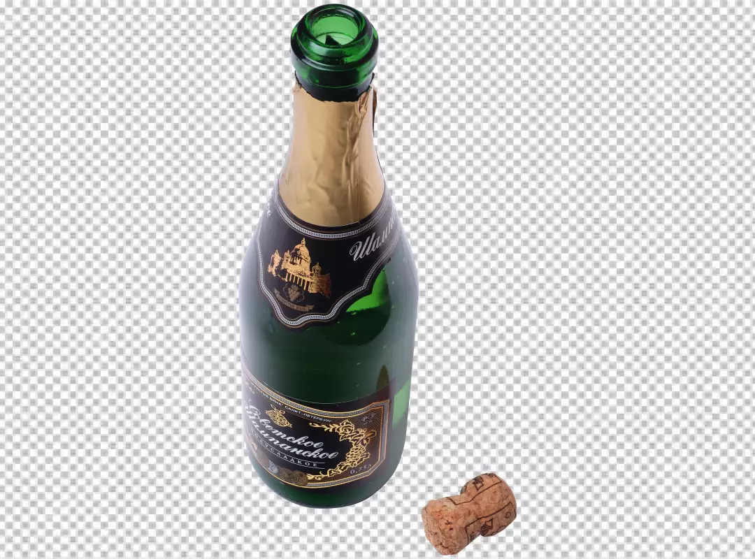 Free Premium PNG Splashing bottle of champagne transparent background 