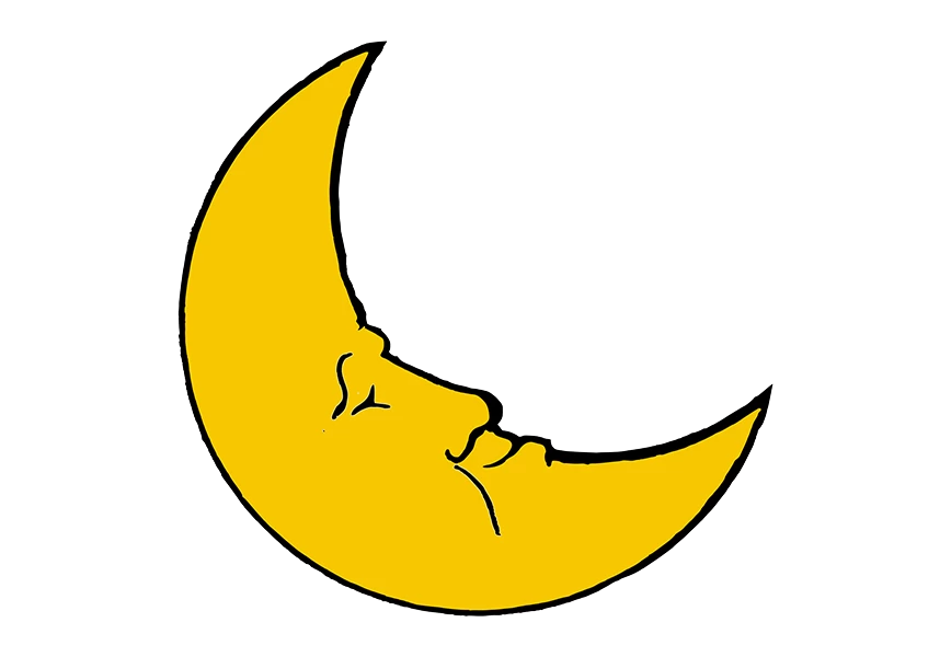 Free Premium PNG Sticker template with the face moon isolated on transparent background