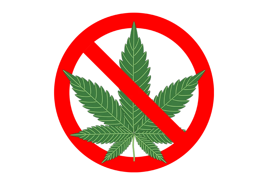 Free Premium PNG Stop marijuana sign isolated. Sign of prohibition cannabis
