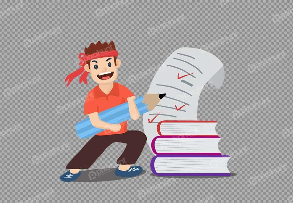 Free Premium PNG Student Figure Studying For Exam Preparation