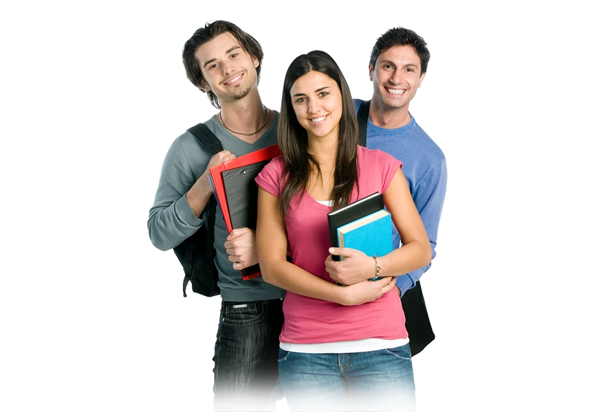 Free Premium PNG Studio portrait of young student teenagers PNG
