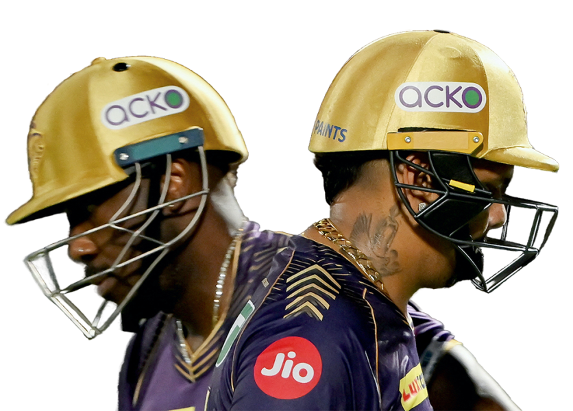 Free Premium PNG Sunil Narine and Andre Russell collectively, Delhi Capitals vs Kolkata Knight Riders