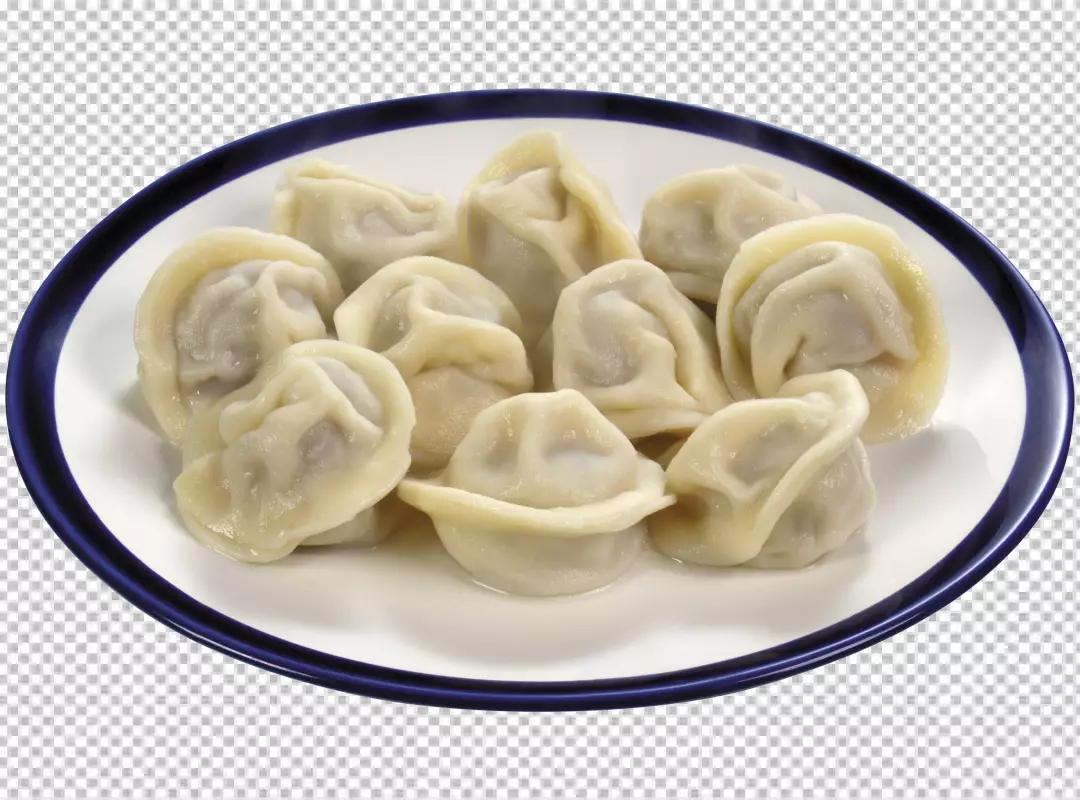 Free Premium PNG Tasty Russian meat dumplings decorated with red onions and herbs png