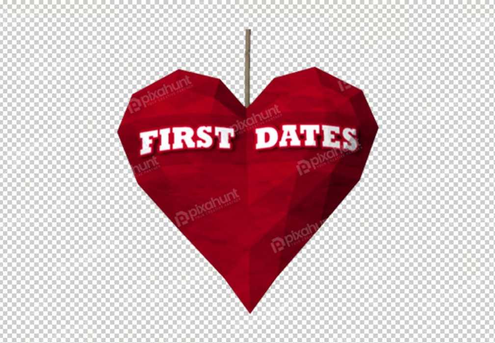Free Premium PNG The first date is written in the middle of a love