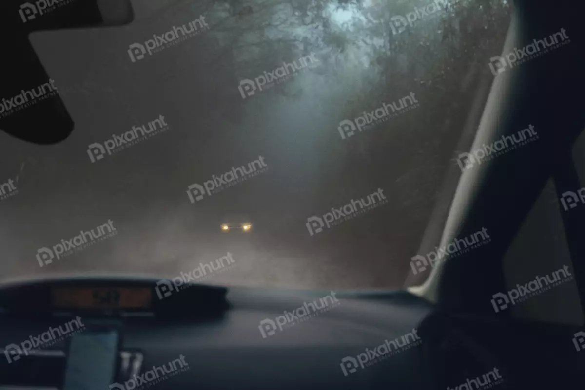 Free Premium Stock Photos The fog in Mysterious scene with cars at night