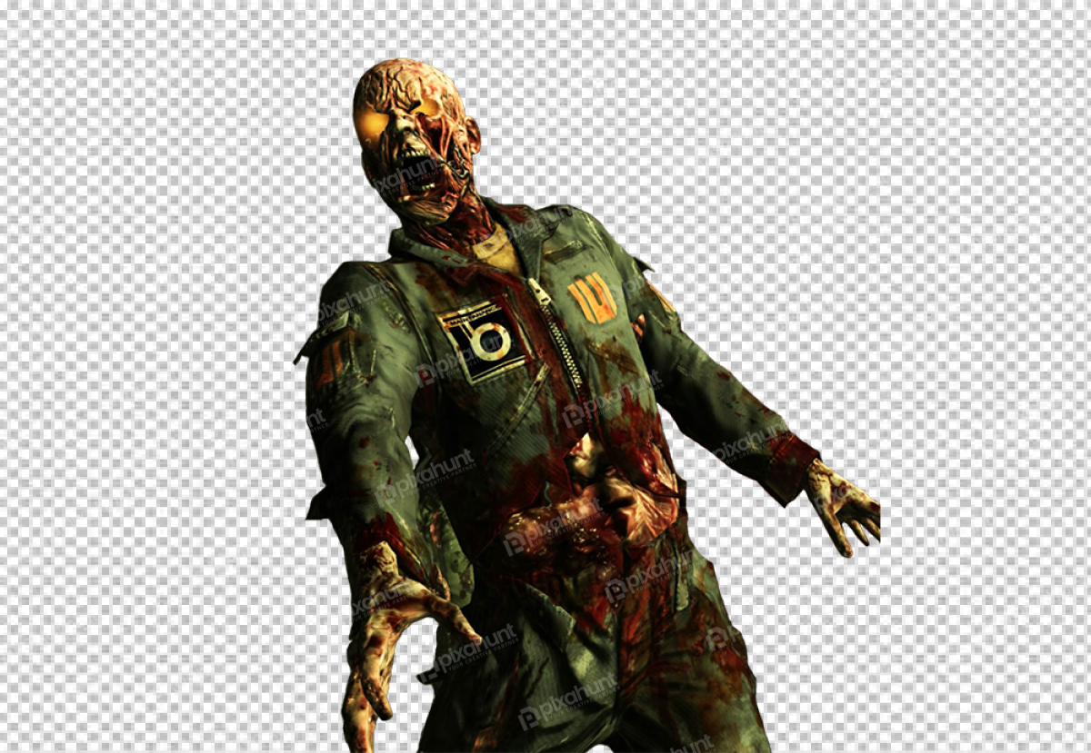 Free Premium PNG The zombie is furiously coming to eat you