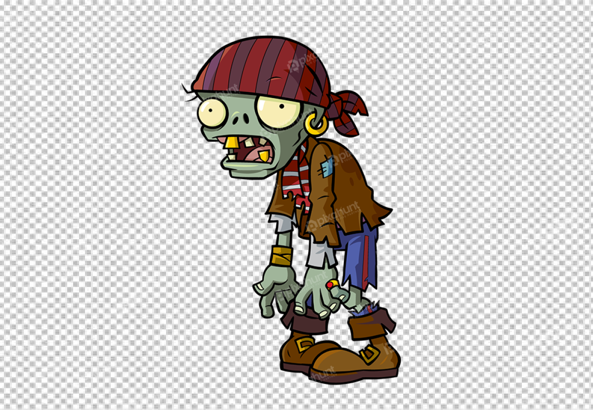 Free Premium PNG The zombie is in a standing position, facing the viewer at a slight angle