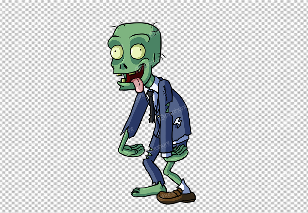 Free Premium PNG The zombie is in a walking position, facing the left