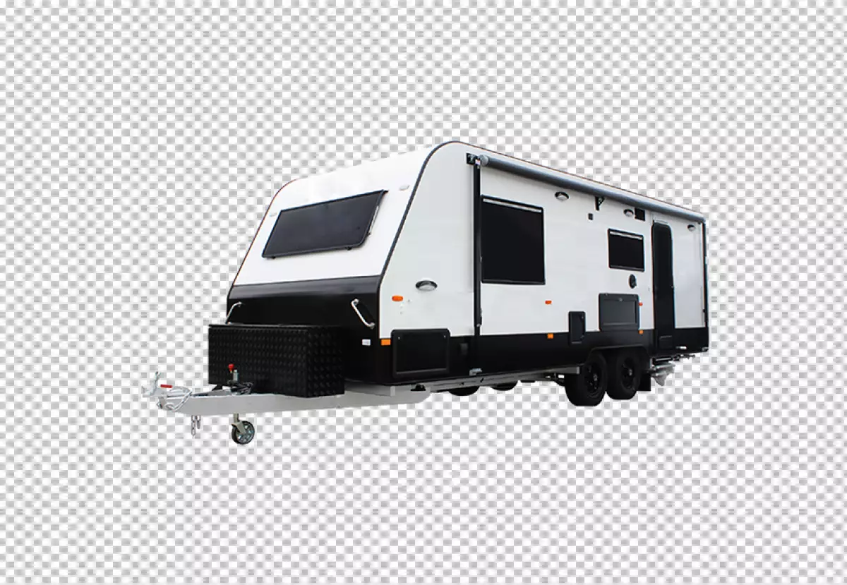 Free Premium PNG This is a simple rendering of a generic caravan It is white and has a single door and two windows