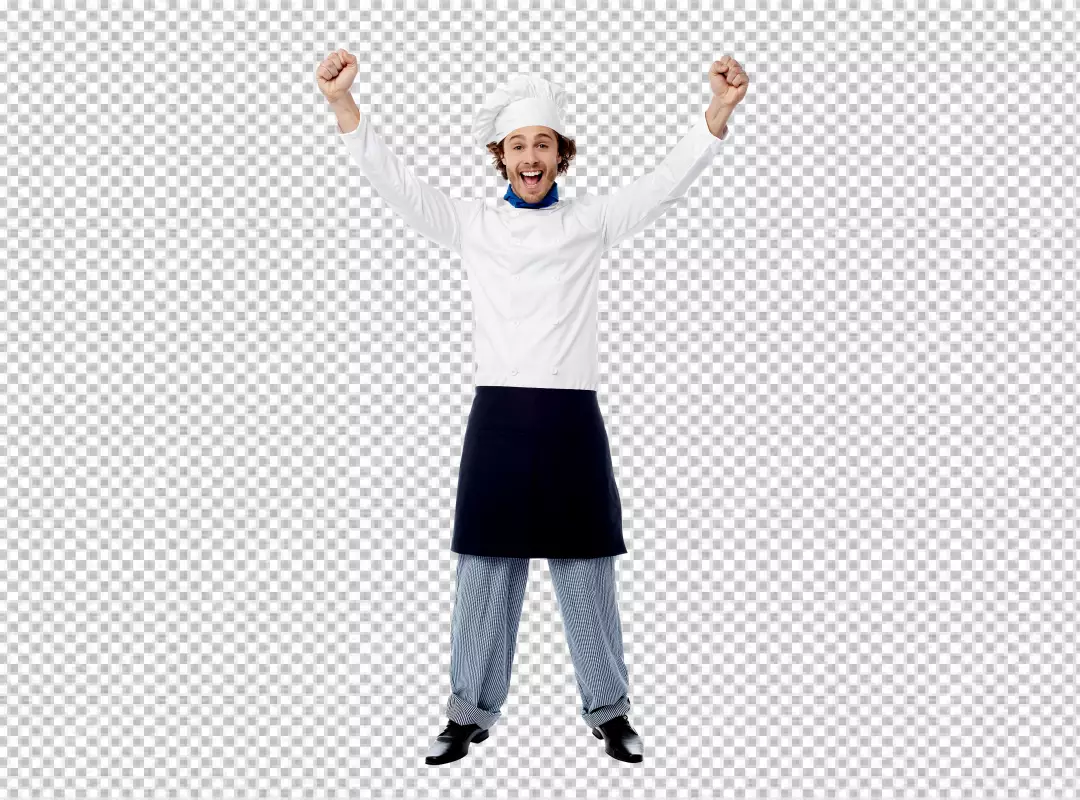 Free Premium PNG Tired young chef posing transparent background